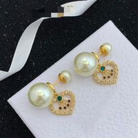 Design jewelry size pearl letter color diamond female love fashion earrings accessories