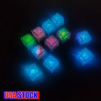 RGB Cube Lights Ice Decor Cubes Flash Flüssigkeitssensor Wasser Taucher LED Bar Leuchten für Club Hochzeit Party Stock in USA