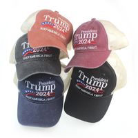 Donald Trump 2024 Cap 수 놓은 야구 모자 조정 가능한 스트랩