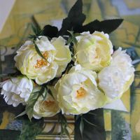 Fleurs décoratives Couronnes Shabby chic bouquet européen jolie mariée mariage Petite pivoine soie mini faux pour la décoration de la maison intérieure