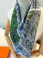 Wholesale bufandas para las mujeres diseño de marca Seda Soie Bufanda Pañuelo Pañuelo Hembra 90 * 90 cm Cuchillo clásico KERCHIEF Cuello de invierno Silenciador Muffler Bandana