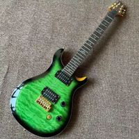 Tienda personalizada Guitarra Electric Green Color Handmade 6 picaduras Jazz Gitaar Maple Madera
