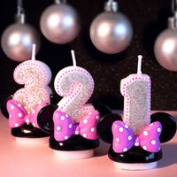 1 PC Birthday Number for Cake Cartoon Digital Cake Candles for Birthday Pink Smokeless Art Night Light Cake Decor Birthday Gift SH190924