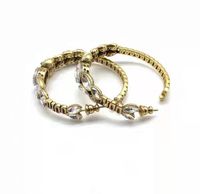 Design jewelry new letter semicircle ring Star big diamond full Diamond Earrings Fashion alternative women's