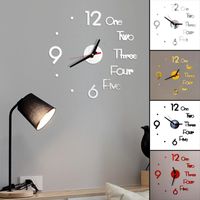 Wall Clocks Acrylic Digital 3D Clock DIY Frameless Mute Mirror Surface Roman Numerals Sticker For Home Office PR Sale