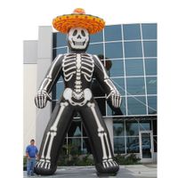 Custom giant outdoor terrible inflatable skeleton ghost blac...