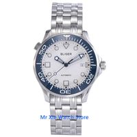Armbanduhren 41mm White Dial Herren Automatische mechanische Uhr Luminous Sapphire Kristall Datum Indikator Armbanduhr Männer