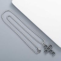 Classic High Quality Gujia double g Thai silver pattern cross necklace fashion trend Valentine's Day gift straight
