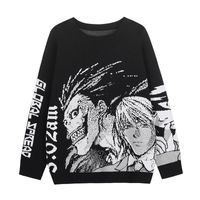 Maglioni maschili da uomo hip hop streetwear harajuku maglione antage retrò in stile giapponese anime Nota di cotone autunnale a maglia