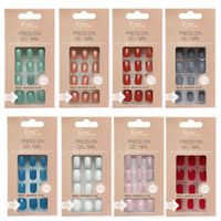 False Nails Art Fake Nail Tips Set Full Cover Artificial Square Kiss With Glue Stick Designs Clear Display Short Press On Coffin
