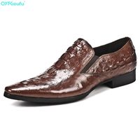 حذاء اللباس qyfcioufu مصمم أزياء رجالي مكتب أكسفورد جلد طبيعي حذاء رسمي جودة عالية تمساح نمط مدبب