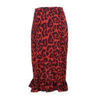 Юбки осенью и зимняя юбка женская середина юбки красный леопард повседневная европейская американская одежда