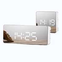 Altri orologi Accessori LED Specchio Screpola Sveglia Digitale Snooze Tavolo Svegliata Light Elettronico Temperatura grande Temperatura Display Home Decorati