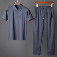 Set maschili sottili estate (t-shirt + pantaloni) lussuoso manica corta sport casual morbido set da mens moda slim fit uomo abiti tute da uomo tuta