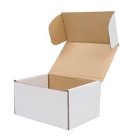 Waco 50pcs / lote 15.2 * 10 * 7.6cm Papel Kraft Blanco Caja de regalo Caja de regalo Caja de embalaje Cajas corrugadas