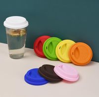 Couvercle en silicone de 9cm Couvercle Réutilisable Porcelaine Tasse à café de déversement Paysons Lait Thé Cups Couvercle Couvercles Sn4358