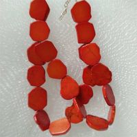 Kvinna gåva oregelbunden orange turkos skiva choker halsband överdriver guldpärla 845 Q2
