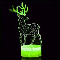 Night Lights 3d Statua Model Nordic Animal Antlers Lampa Stołowa Nowoczesne światło Jelenia Sypialnia Home Decoration Sofa Boże Narodzenie prezent
