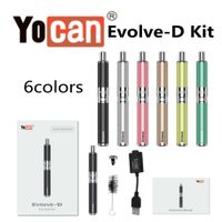 100% original Yocan Evolve-D Vape Pen Kit Trockener Herb-Verdampfer-Kits Dual-Spule 6 Farben E Zigaretten