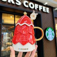 スターバックス赤マグカップクリスマスツリースノーモンスターマークセラミックコーヒーカップ