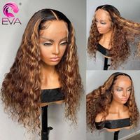 Lace Wigs Eva Hair 13x6 Highlight Frontal Wig Ombre Front Colored Curly Human For Women 4x4 Closure