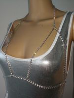 Moda Stil WRB979 Kadınlar Gümüş Zincirler Renkli Rhinestone Takı Seksi Sutyen 2 Renkler