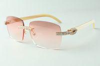 Gafas de sol Classic XL Diamond 3524025 con gafas de brazos búfalos blancos, ventas directas, Tamaño: 18-140 mm
