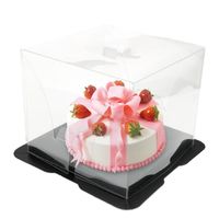 Gift Wrap Clear Cupcake Box Weddding Party Cake Decoration PET Candy Food Transport Packing With Bottom Bracket