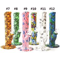 Printing Silicone Bong water Pipe bongs Camouflage colorful With smoking pipes Unbreakable Oil Rig Comb266v