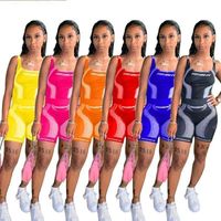 Yaz Bayan Eşofman Iki Parçalı Set Şort Kıyafetler Seksi Kolsuz Yelek Pantolon Mektup Baskılı Spor Takım Elbise Jogging Suit A259