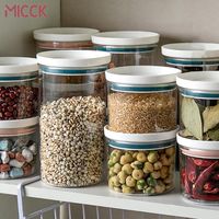 Storage Bottles & Jars MICCK Kitchen Sealed Tank With Lid Refrigerator Cereals Grain Container Transparent Organizer Can