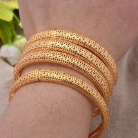 Dubai 18K vergulde luxe munt gouden armbanden Afrikaanse bruiloft sieraden bruids armband voor vrouwen bangle