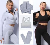 Sportswear for Woman Tracksuits Designer Womens Yoga Terno Ginásio Fitness Sport 3 Pcs Bra Casaco Leggings Outfits Outdoor Workout conjunto Moda Long Pant Tech Tech Jacket
