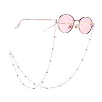 Fashion personality hanging neck fashion simple BEAD CLIP round ball metal glass chain color prerving and non fading mask chain
