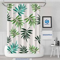 Uzun Elegance Lüks Banyo Polyester Duş Perdesi Yaprak Desen Moda Kızlar Makinesi Yıkanabilir 72-by-72 inç