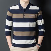 2021 Neue männliche Poloshirt Geschäftsart Kleidung Langarm Herbst und Frühling Casual Poloshirt Für Mann Koreanische Slimtops