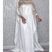 Casual Dresses Women African Dashiki Party Lace Patchwork Bat Sleeve Abayas Loose Gown Evening Dress Plus Size Long Robe S-5XL