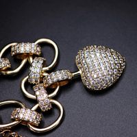 Colares de pingente de luxo completo zircônia cúbica coração colar de forma para mulheres cor de ouro de alta qualidade cadeia brilhando jóias finas