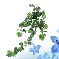 Flores decorativas guirnaldas 1pc simulación ratán artificial pequeño monstera hojas pared colgando vid hoja guirnalda plantas decoración casa de