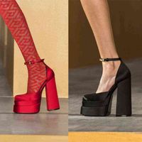 Sandalias Sexys Piel Para Mujerzapatos Alto Grueso de 15cm Con Plataforma Color Negrorojo Y Rosa Talla Grande 샴페인 신발 여성