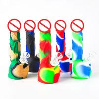 8 Inches The male penis Silicone Pipe Water Bong Hookahs Wit...