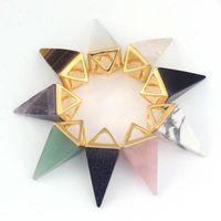 Collares colgantes Reiki Chakra Pyramid Péndulo Gema Piedra Natural Collar Joyería Europea Hexágono Moda Cristal Pilar Amuleto