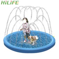 Canis canels hilife para cão verão fresco inflável pulverizador de água almofada tube tube pet sprinkler brinquedos jogar piscina refrigerar
