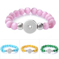 Wholesale DIY Snap Button Opal Stretch Colorful Bracelet