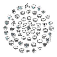Atacado 60 pcs anéis de mulheres vintage antique prata banhado a estilos de mistura linda boêmio dedo anel de junção anel presentes