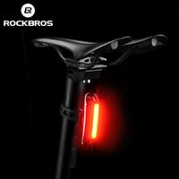 Rockbros bicicleta luz impermeável Bicicleta Taillight LED USB Rechargable Segurança Revestindo ADVERTÊNCIA Luzes traseiras