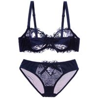 Vrouwen Sexy Transparent Pak Bh Comfortabele Everyday Lingerie Sets Femme Lace Ultra Dunne Groot Maat Ondergoed Set 85E 90D BRAS