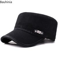 Casual Men' S Flat Top Hat Outdoor Sun Hats Old Washed M...
