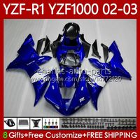 Motorcycle Body For YAMAHA YZF-R1 YZF-1000 YZF R 1 1000 CC 00-03 Bodywork 90No.0 YZF R1 1000CC YZFR1 02 03 00 01 YZF1000 2002 2003 2000 2001 OEM Fairings Kit Factory Blue