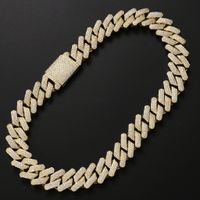 Men Hip Hop Necklace Cuban Link Chain 16/18/20/22/24inch Cubic Zirconia Stone Designer Necklaces Mens 7/8/9inch Bracelets 14K Gold Plating HipHop Bling Chains Bracelet